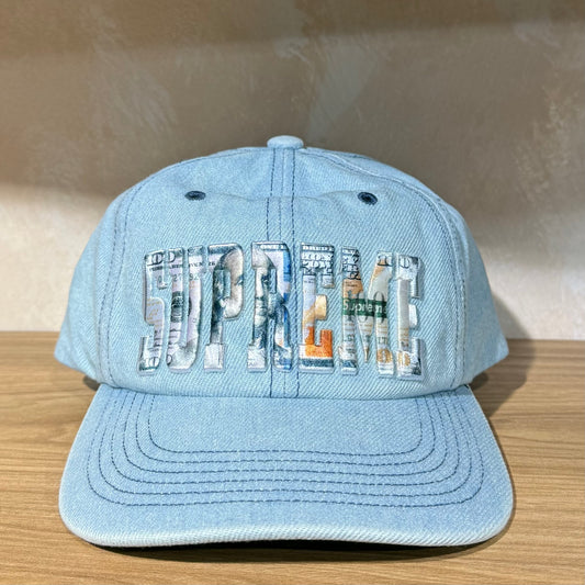 Supreme Embroidered Money Logo 6-Panel - Denim