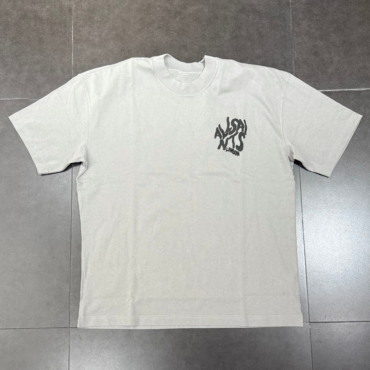 AllSaints Orlando Logo Print Tee - March Grey
