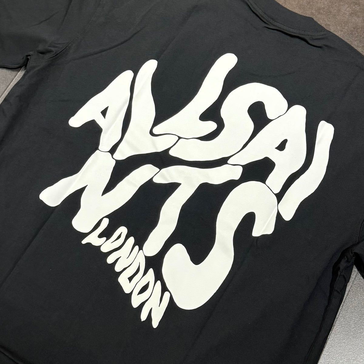 AllSaints Orlando Logo Print Tee - Washed Black