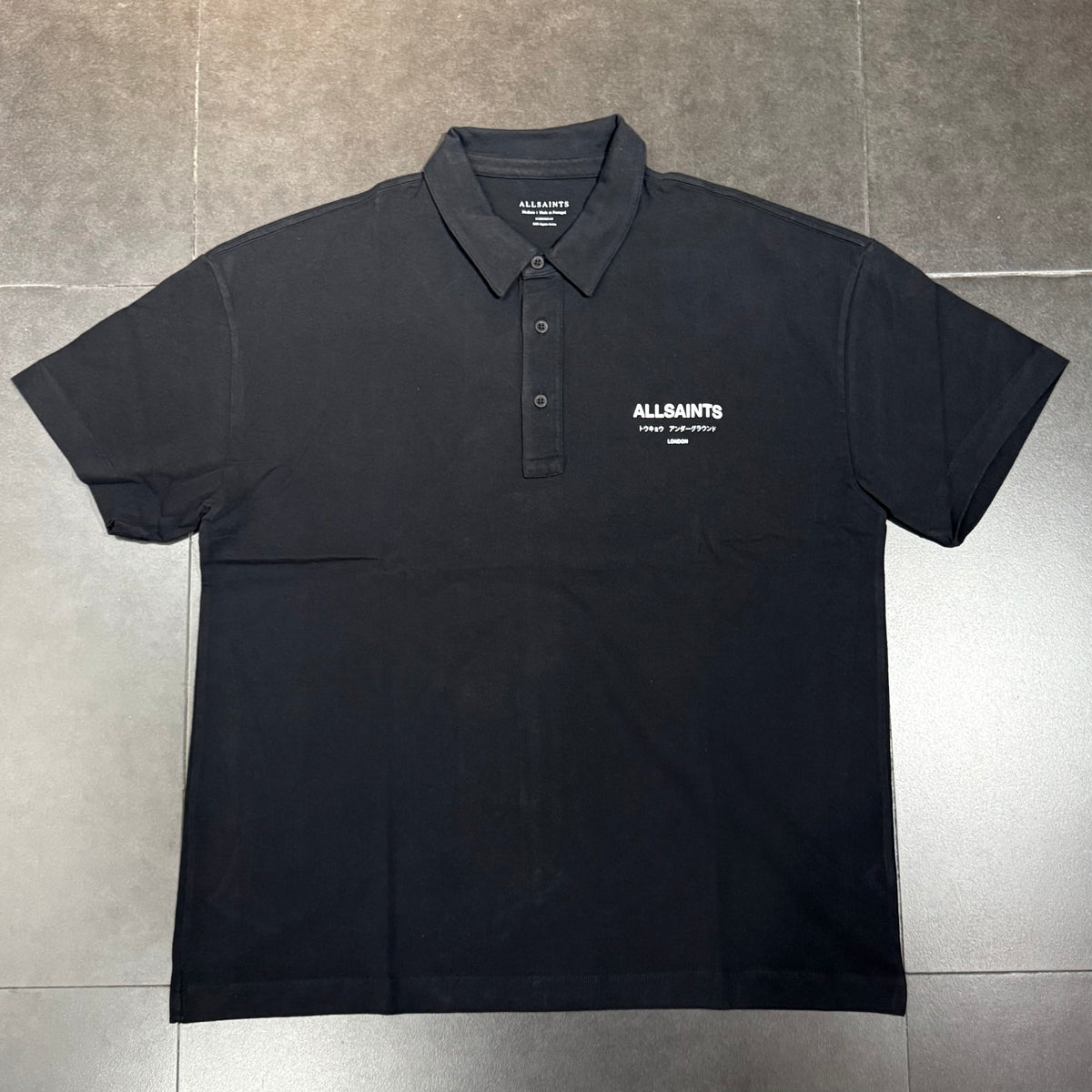AllSaints Underground Polo Shirt - Jet Black