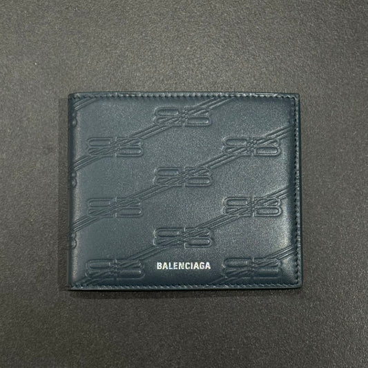Balenciaga Monogram BB Wallet - Blue