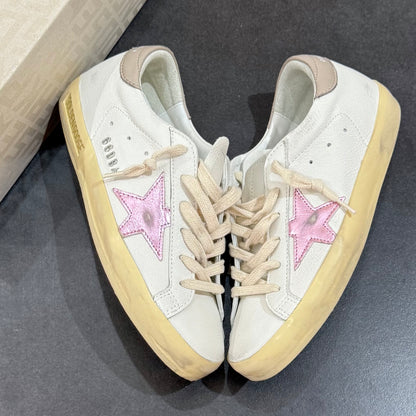 Golden Goose Super-Star - White Antique Pink Metallic