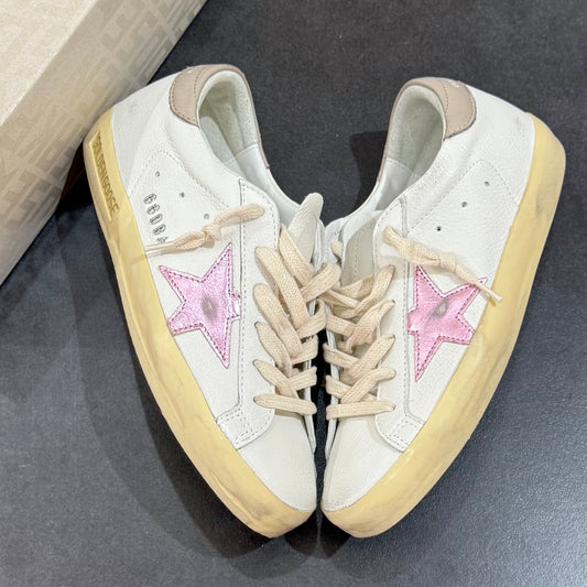 Golden Goose Super-Star - White Antique Pink Metallic
