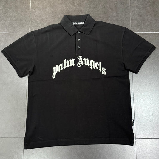 Palm Angels Curved Logo Polo - Black