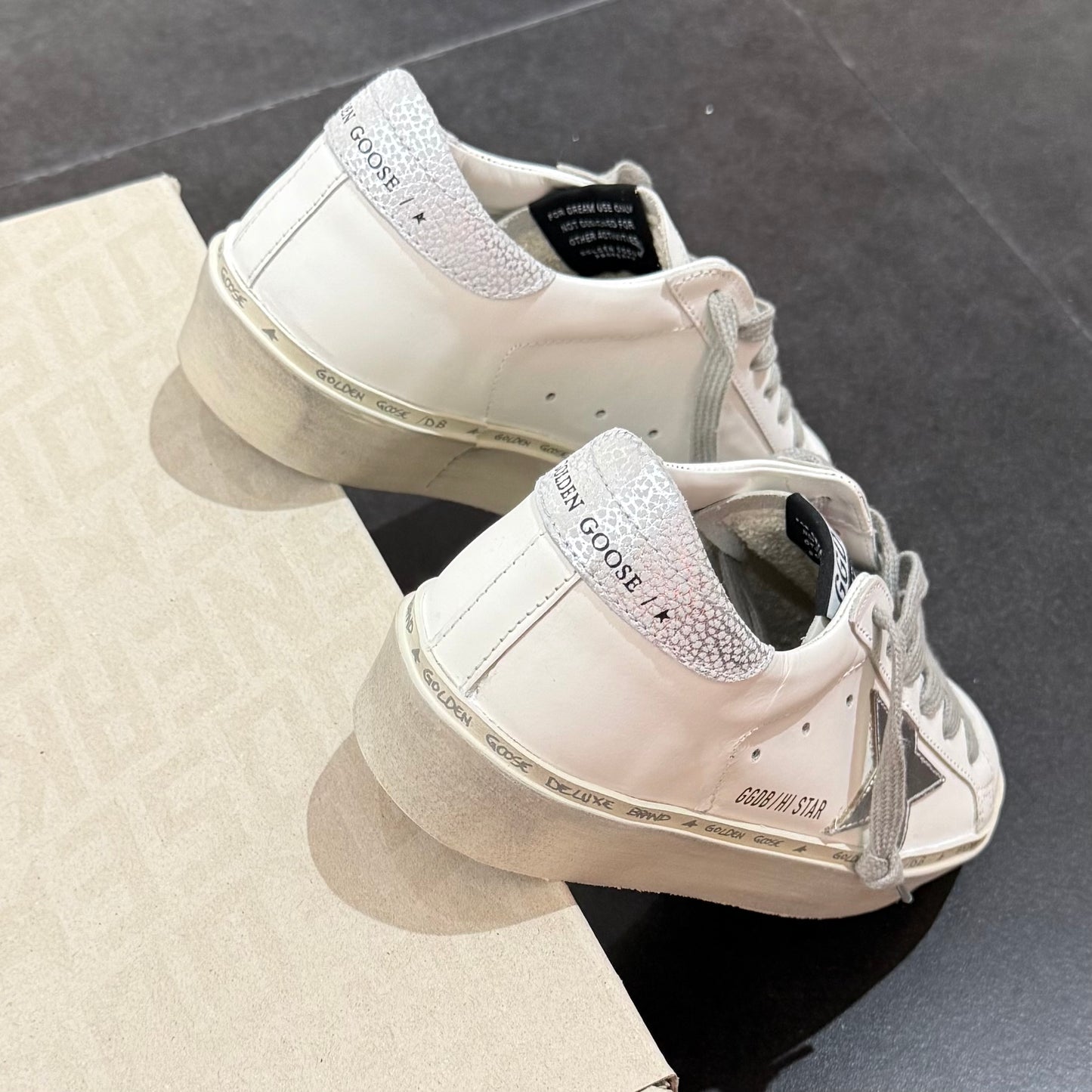 Golden Goose Hi Star - White & Silver