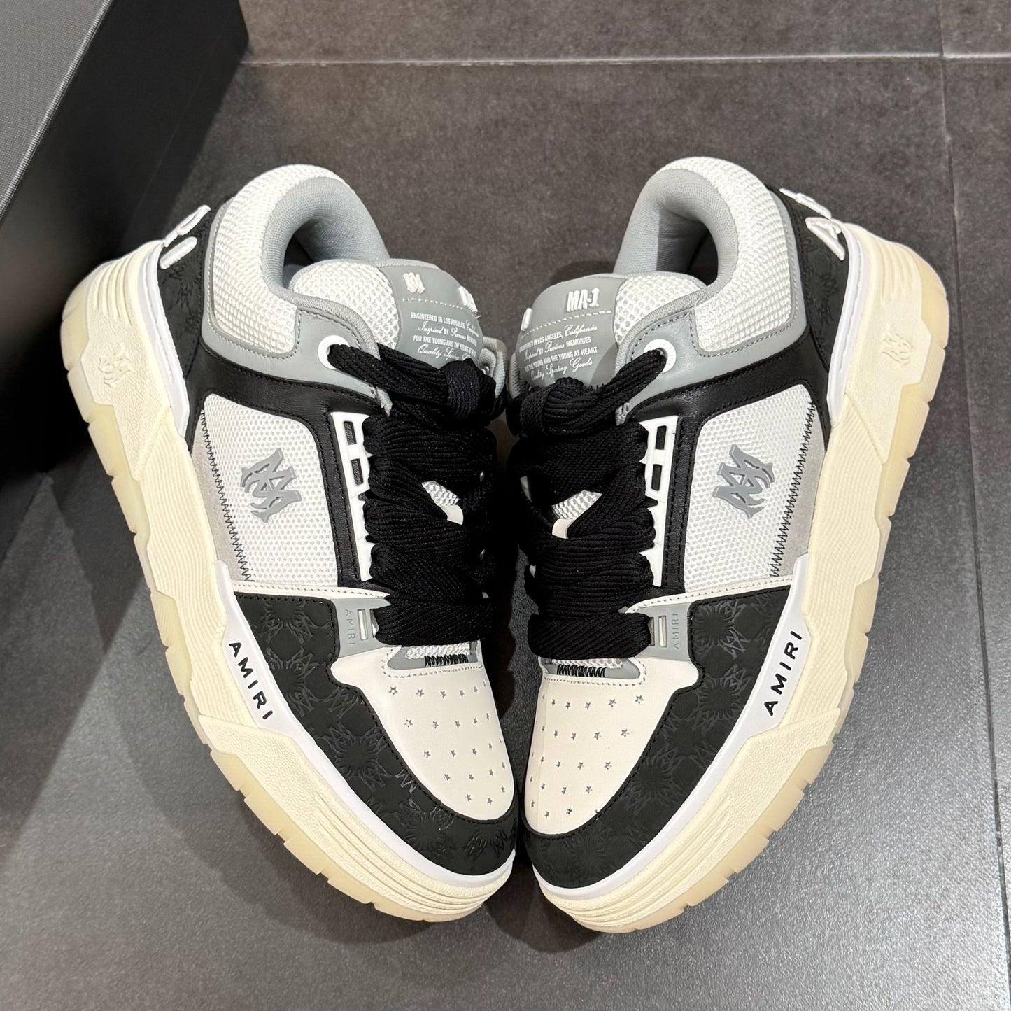Amiri MA-1 Quad Debossed Nubuck - Black & White