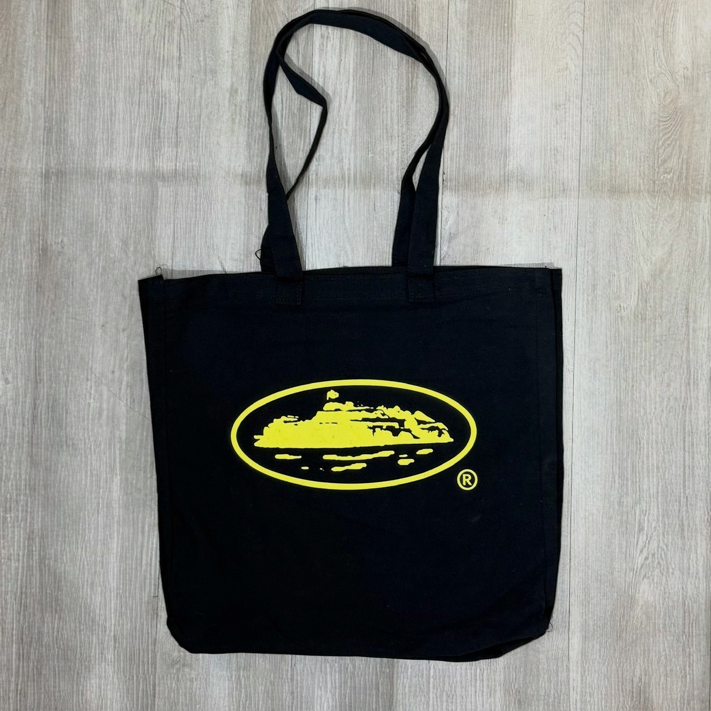 Corteiz Alcatraz Logo Tote Bag - Black & Yellow