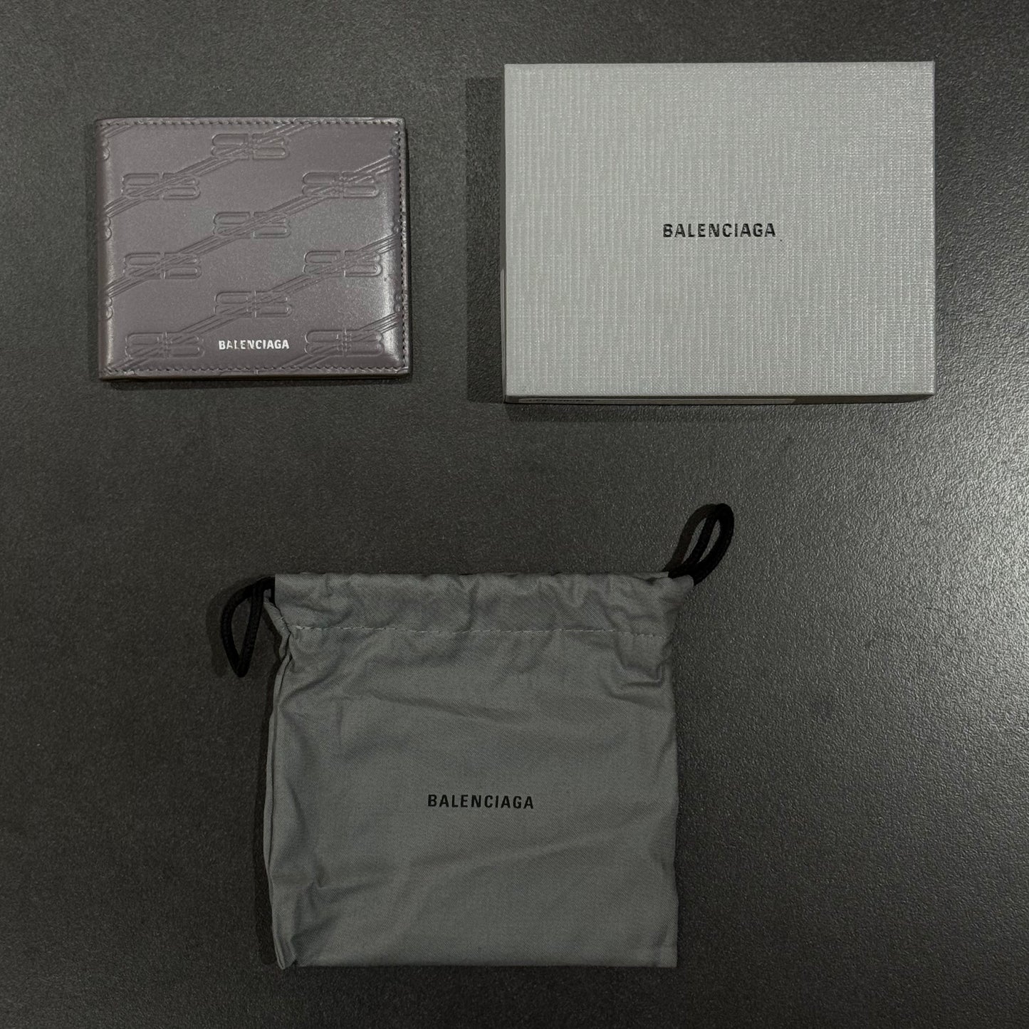 Balenciaga Monogram BB Wallet - Grey