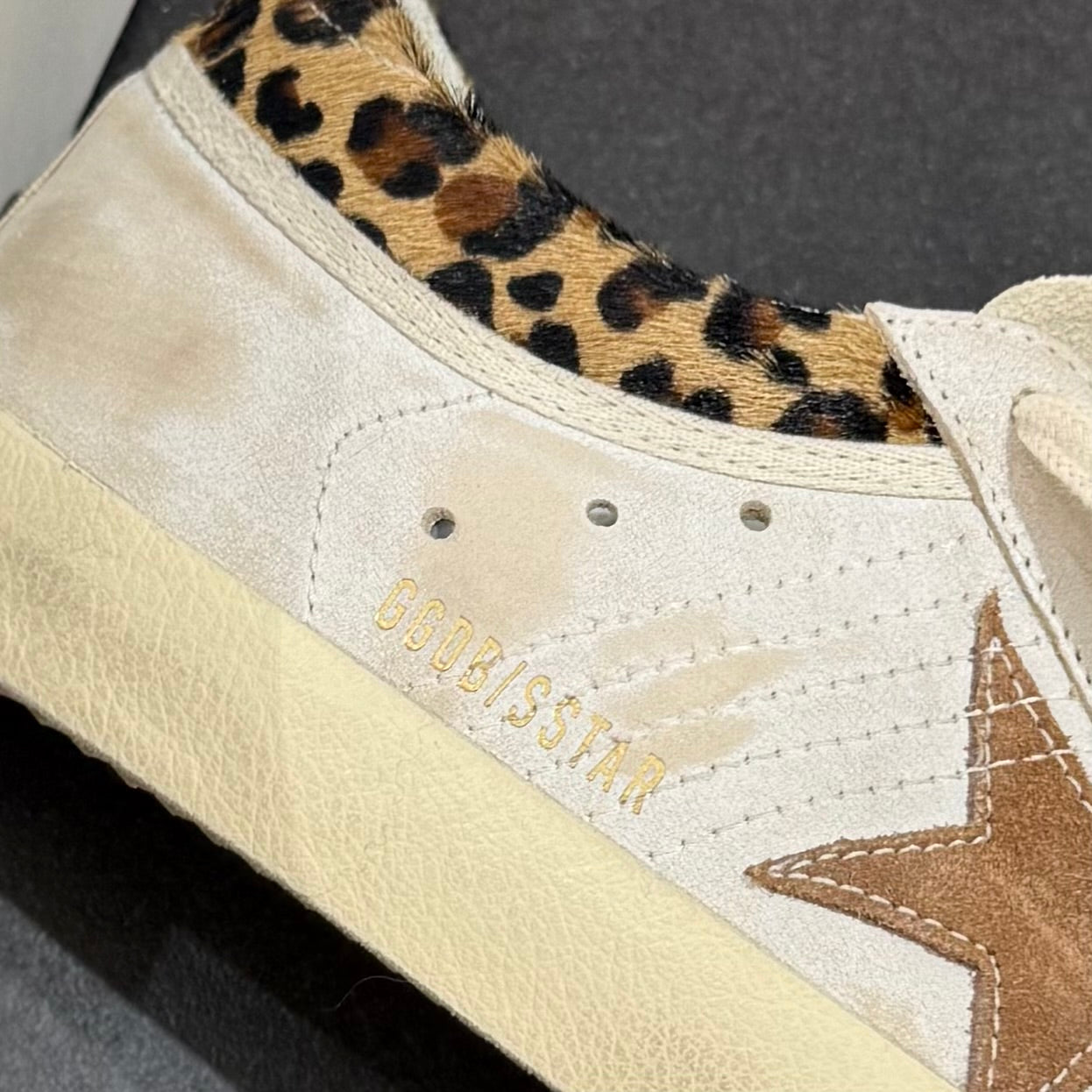 Golden Goose Super-Star - Tap Leopard Cream