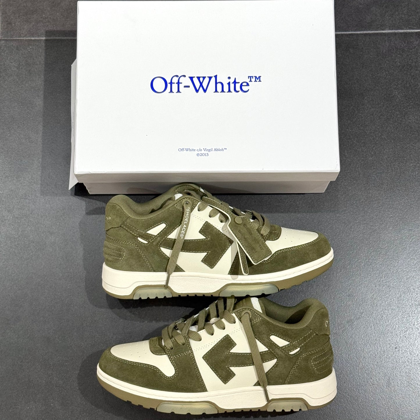 Off White Out Of Office Suede - Khaki