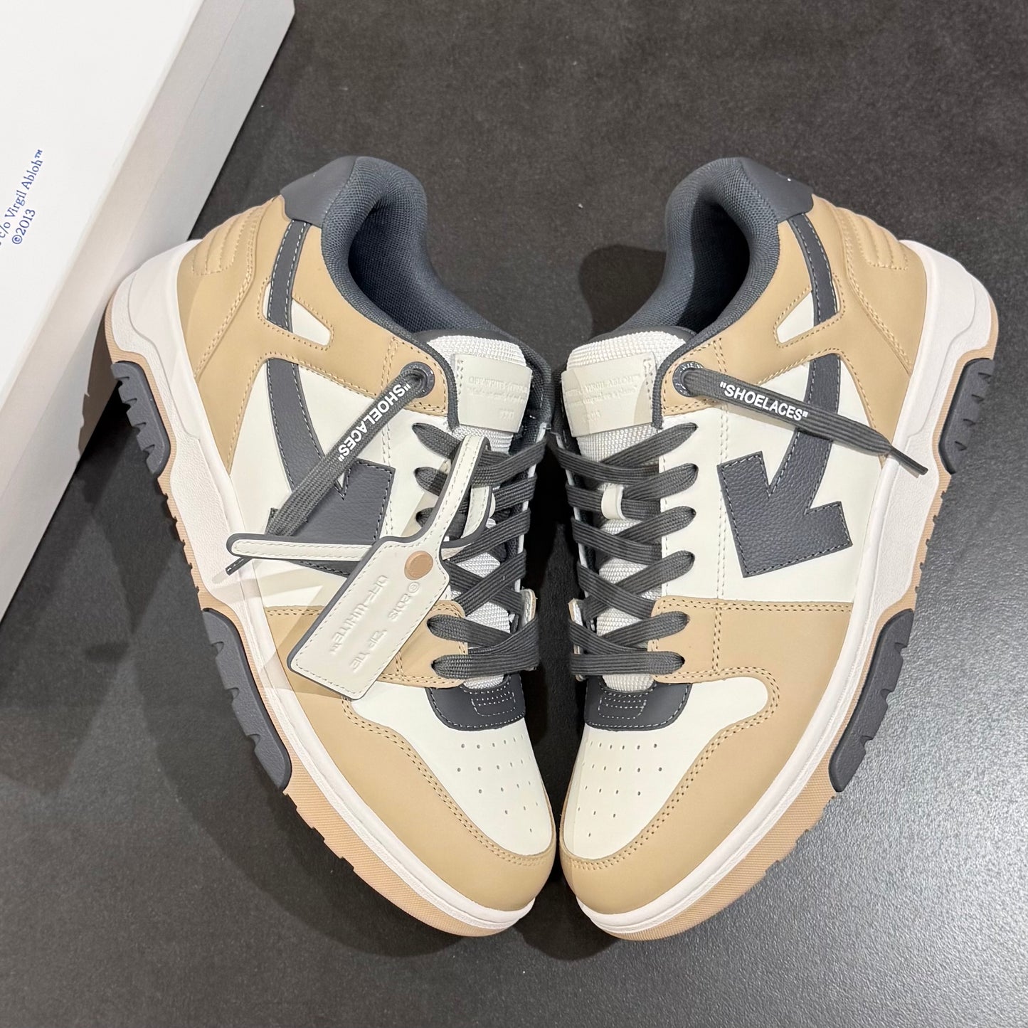 Off White Out Of Office - Beige & Dark Grey