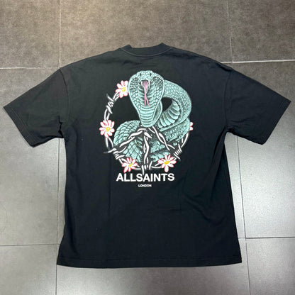 AllSaints Snakebite Tee - Washed Black