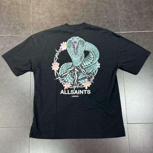 AllSaints Snakebite Tee - Washed Black