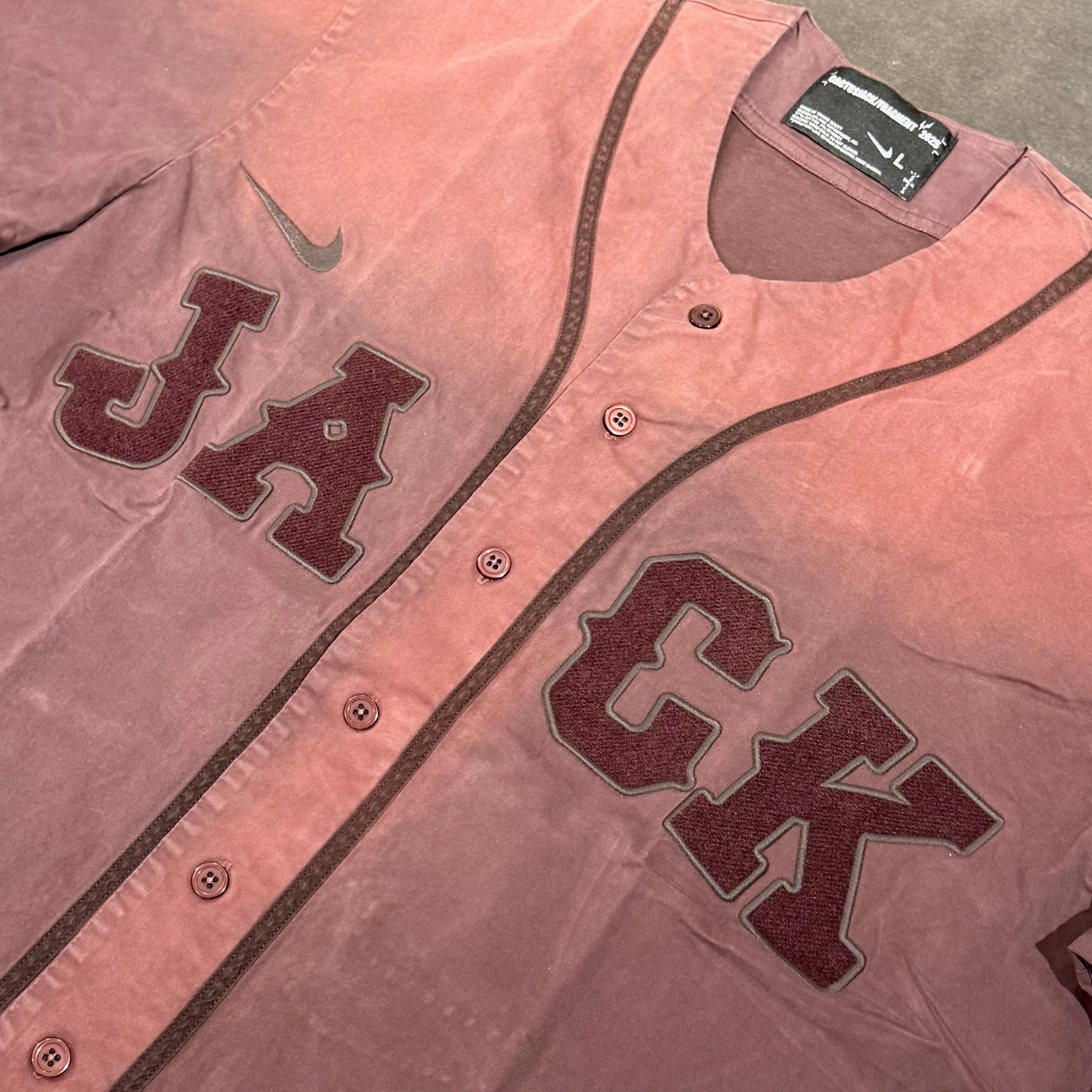 Travis Scott x Nike x Fragment Tokyo Jack Retro Baseball Jersey - Deep Brown
