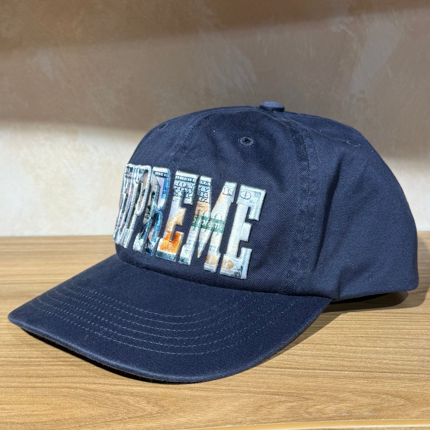 Supreme Embroidered Money Logo 6-Panel - Navy