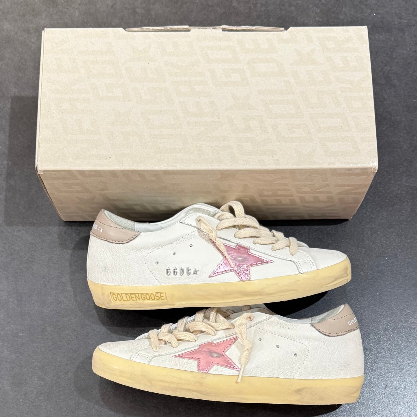 Golden Goose Super-Star - White Antique Pink Metallic