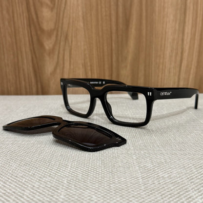Off White Clip-On Logo Sunglasses - Black