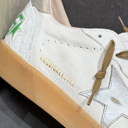 Golden Goose Ball Star - White Beige Silver
