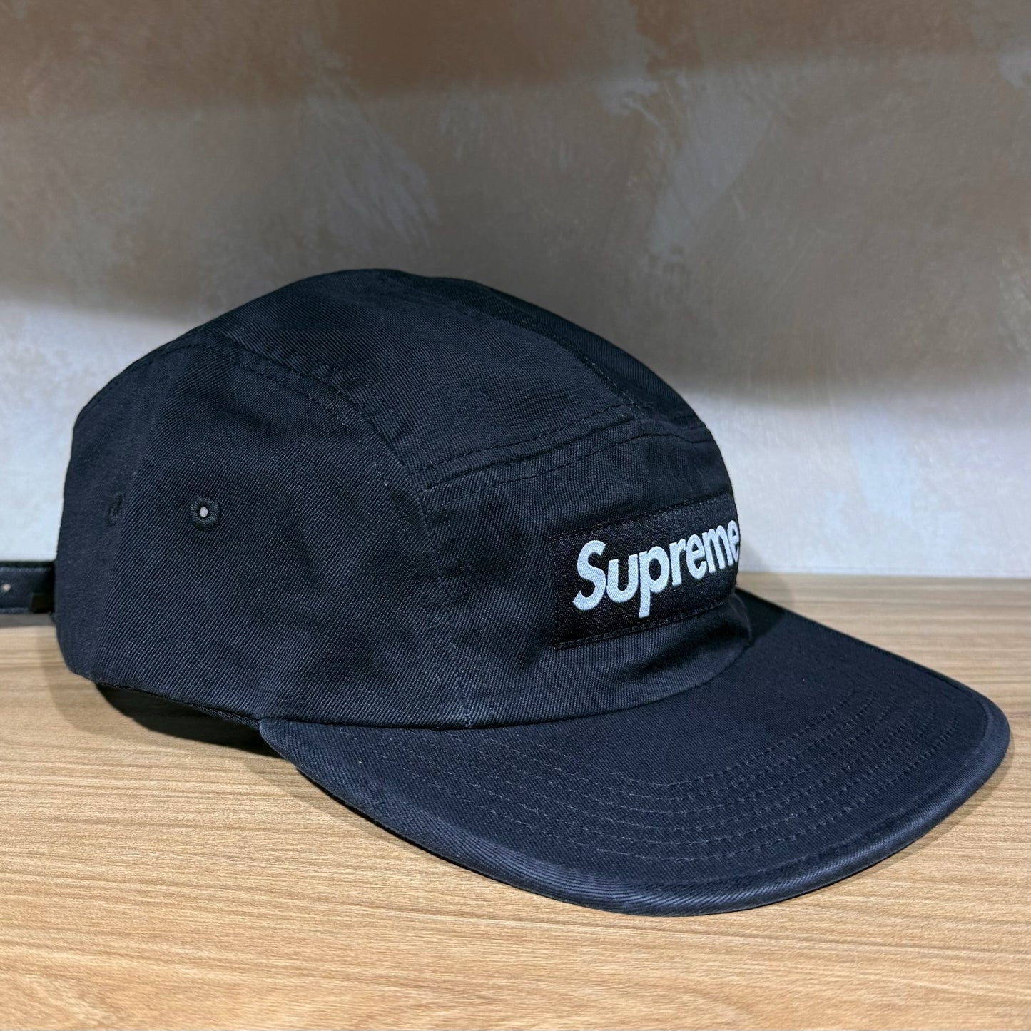 Supreme Washed Chino Twill Camp Cap - Black