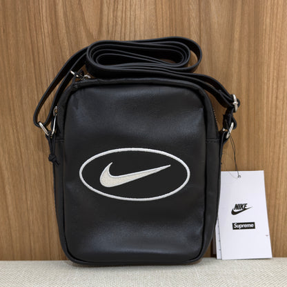 Supreme x Nike Leather Shoulder Bag - Black