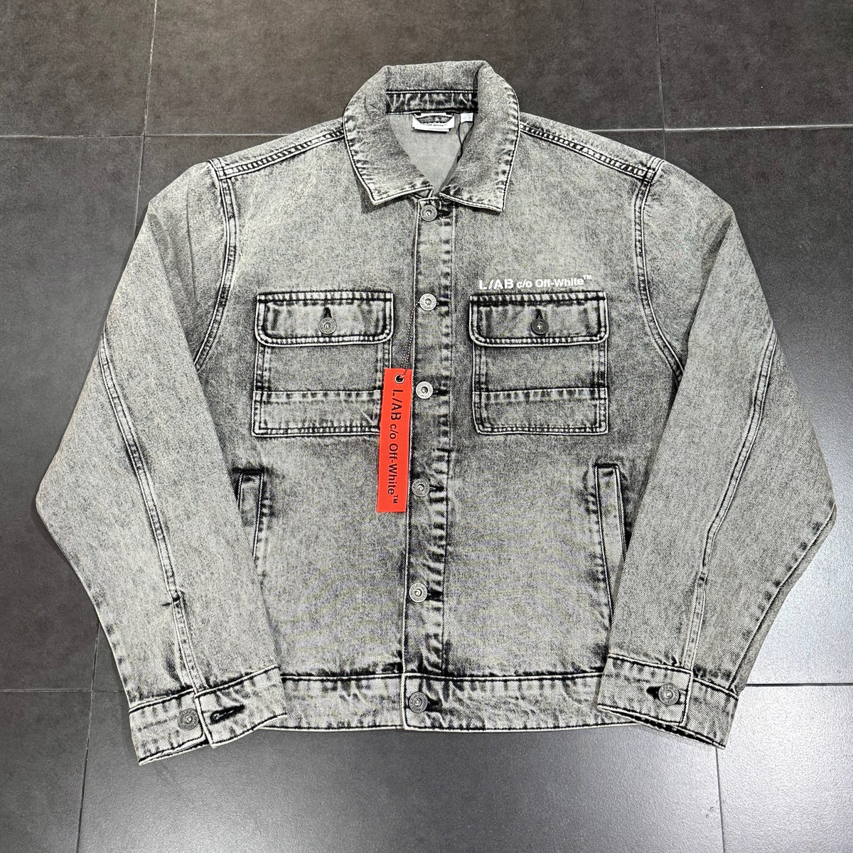 Off-White L/AB Trucker Denim Jacket - Grey