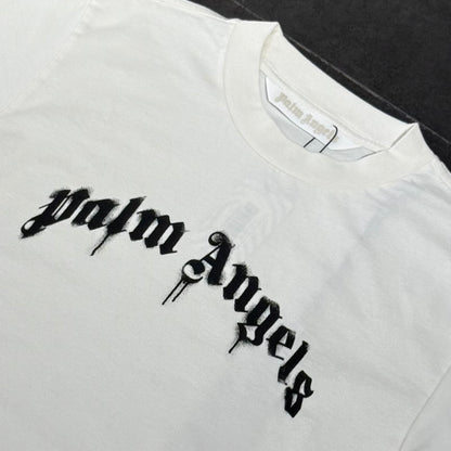 Palm Angels Curved Logo Boxy Tee - Bone