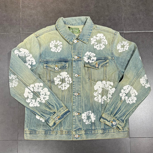 Denim Tears Cotton Wreath Denim Jacket - Dirty Wash