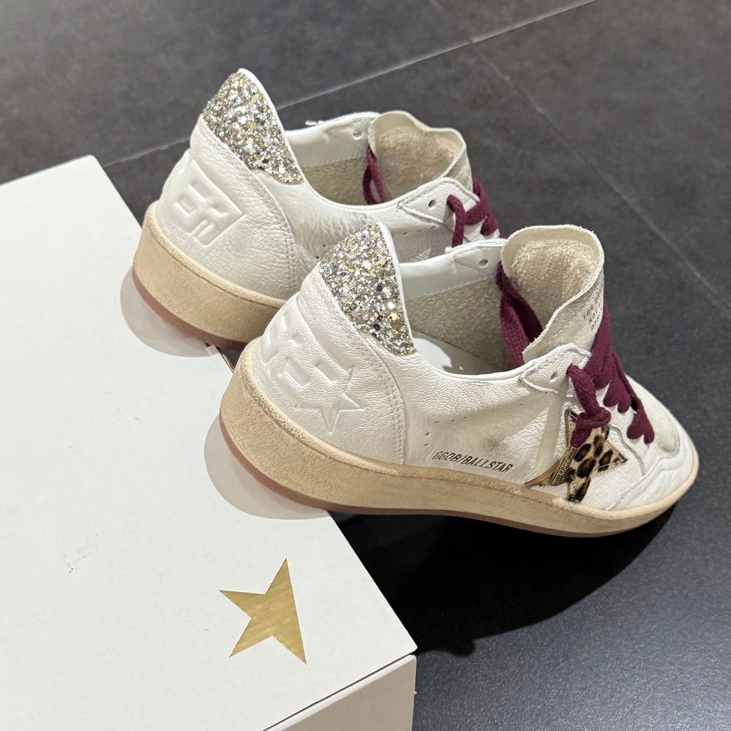 Golden Goose Ball Star - White Leopard print