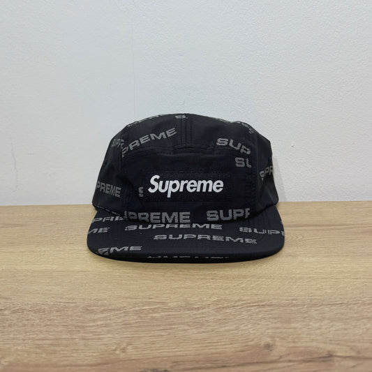 Supreme Reflective Jacquard Camp Cap - Black