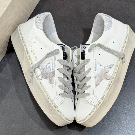 Golden Goose Hi Star - White & Silver