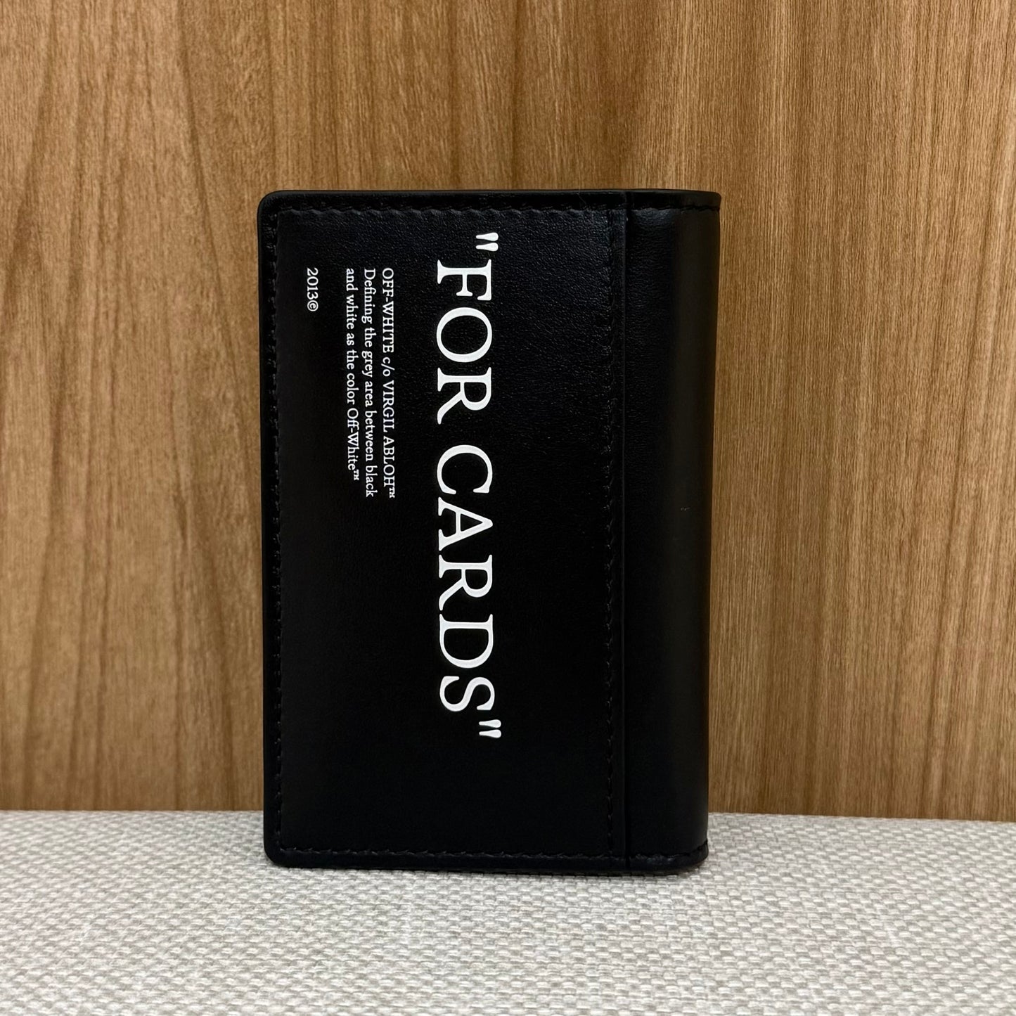 Off White Printed For Cards Quote Documents Holder - Black