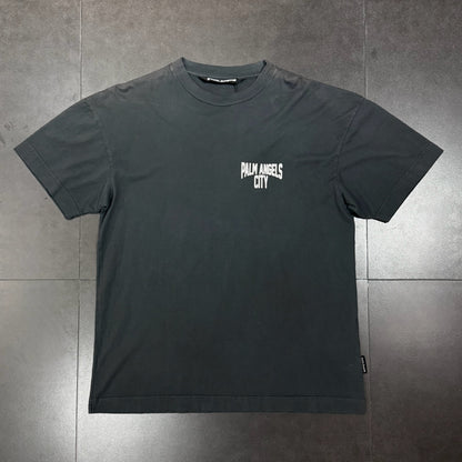 Palm Angels City Washed Effect Tee - Dark Grey