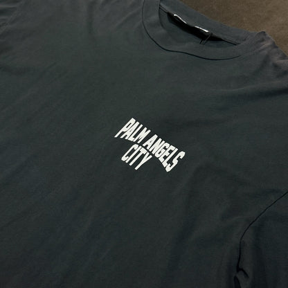 Palm Angels City Washed Effect Tee - Dark Grey