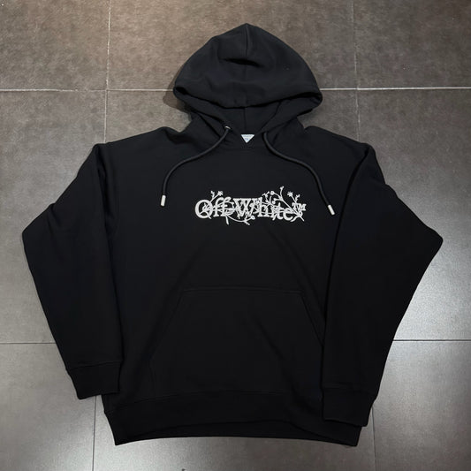 Off White Bookish Flower Skate Hoodie - Black