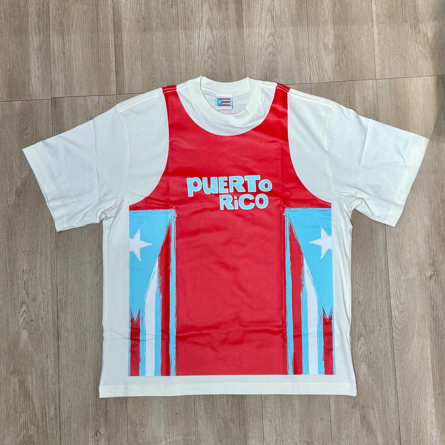 Bad Bunny Merch Puerto Rico Jersey Tee - Cream