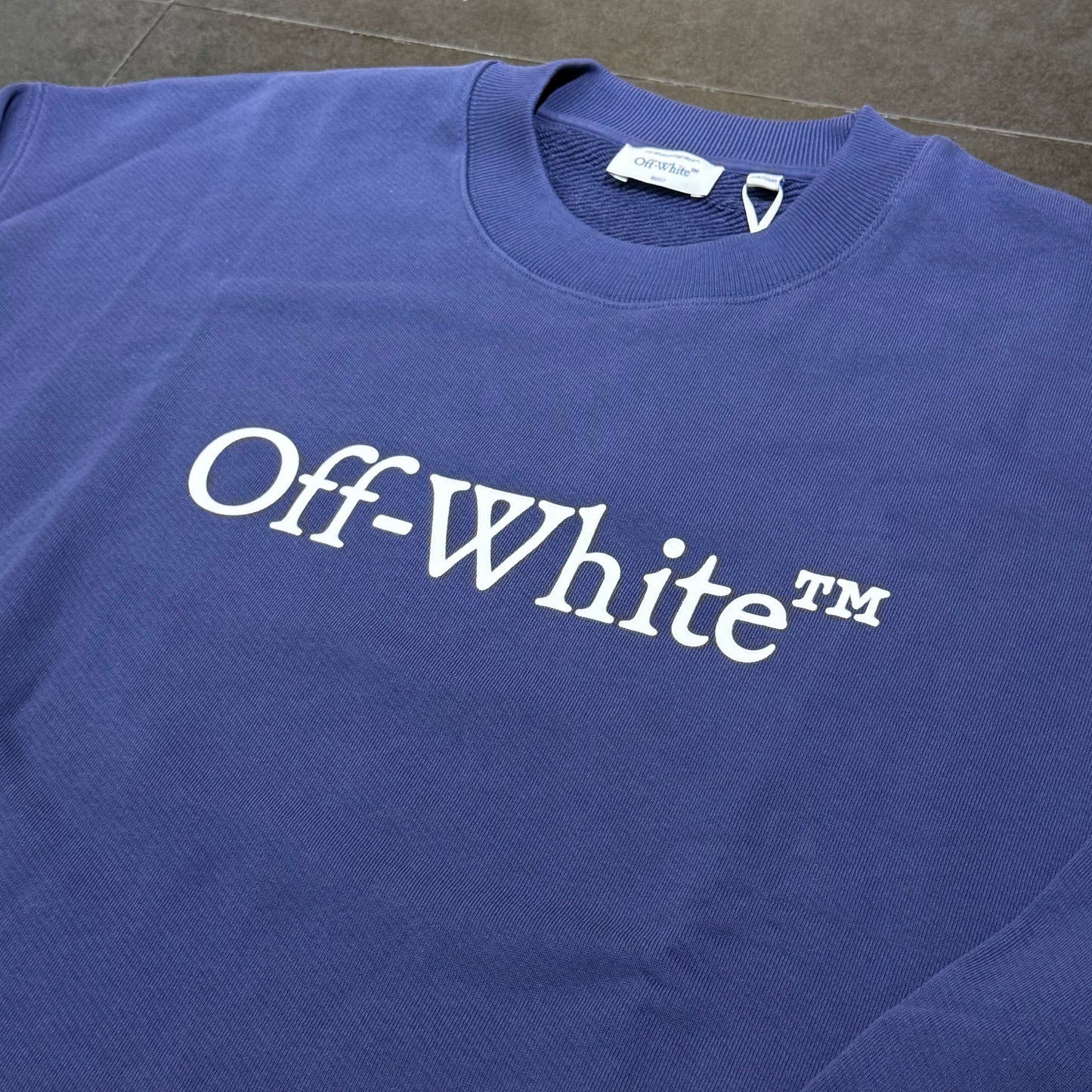 Off White Big Bookish Crewneck - Dark Blue