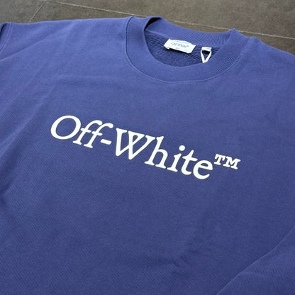 Off White Big Bookish Crewneck - Dark Blue