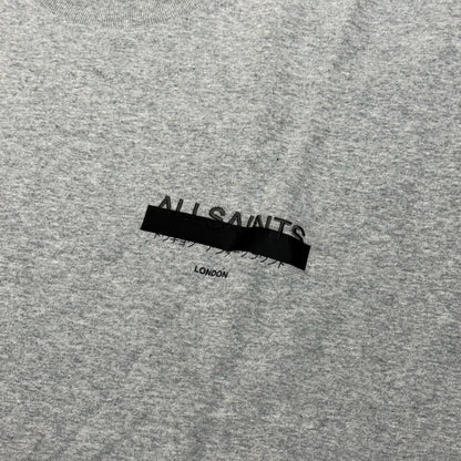 AllSaints Redact Embroidered Logo Tee - Grey