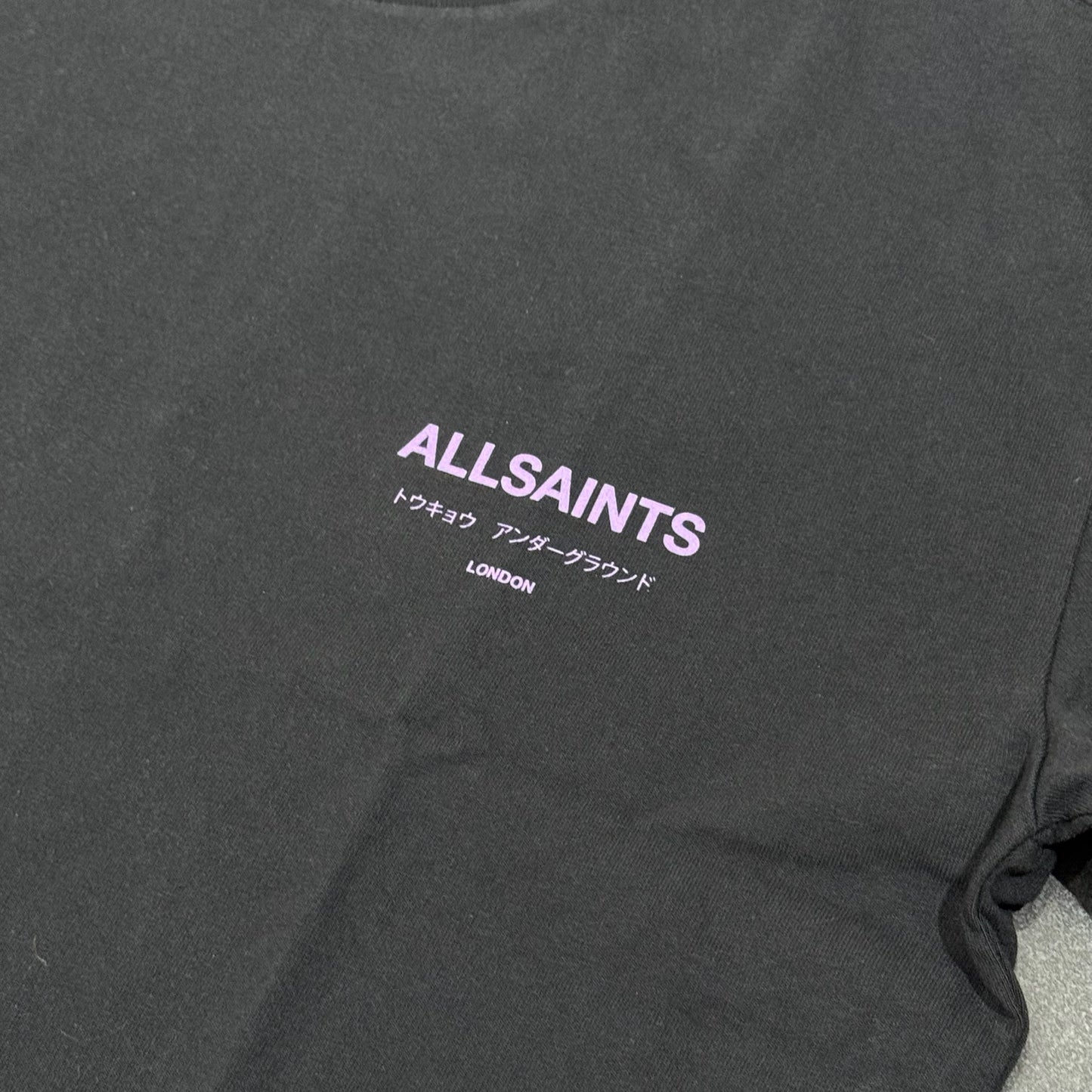 AllSaints Underground Tee - Jet Black & Purple