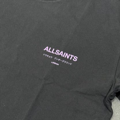AllSaints Underground Tee - Jet Black & Purple