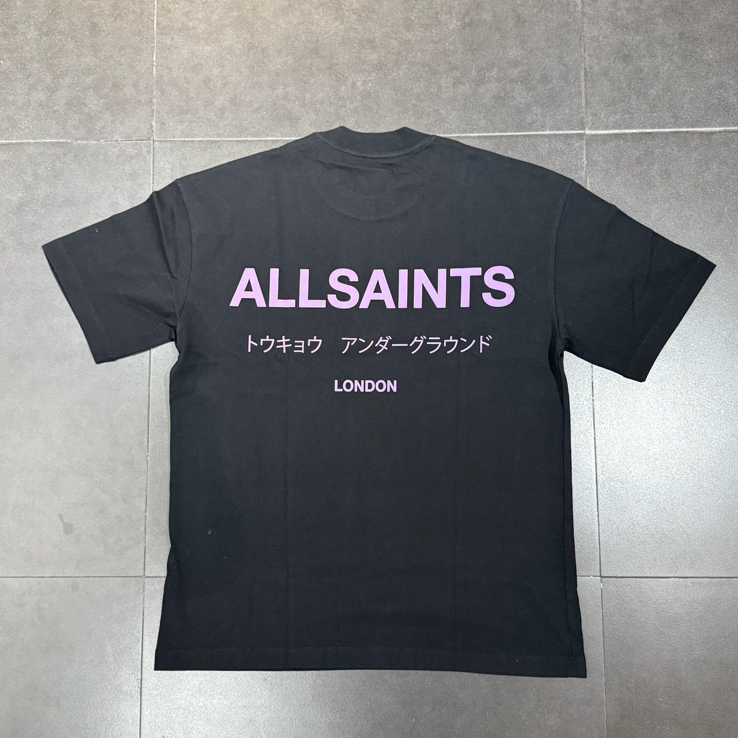 AllSaints Underground Tee - Jet Black & Purple