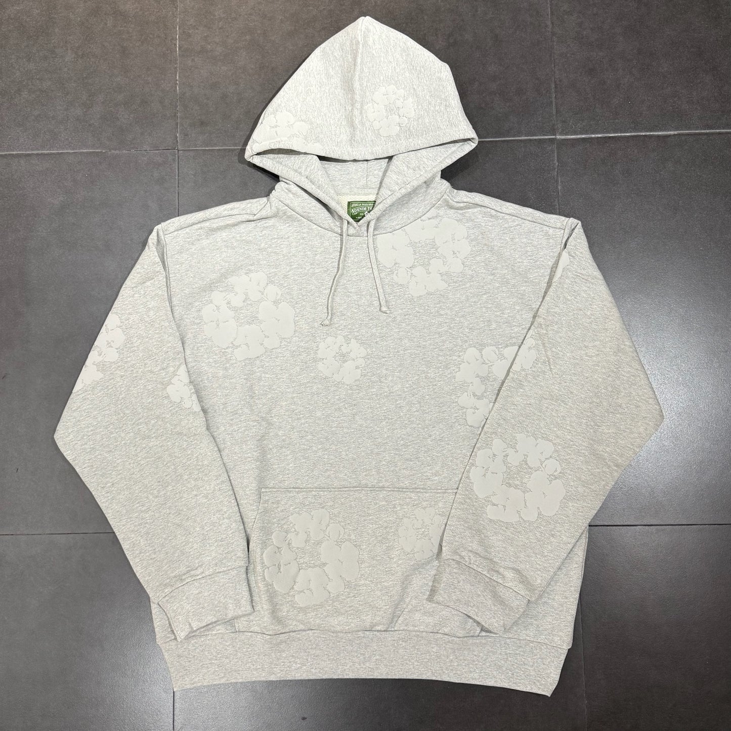 Denim Cotton Wreath Hoodie - Grey