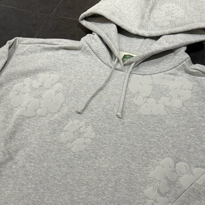 Denim Cotton Wreath Hoodie - Grey