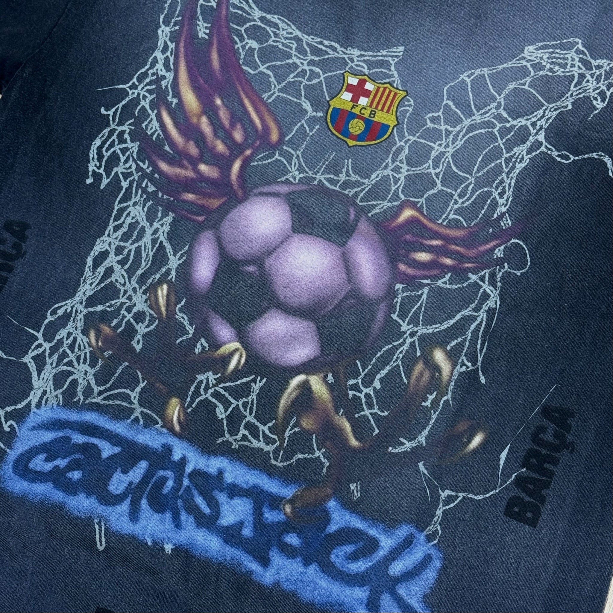 Travis Scott x FCB Barcelona Cactus Jack Washed Spray Logo Tee