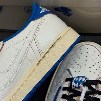 Jordan 1 Low x Travis Scott x Fragment - Sail Military Blue