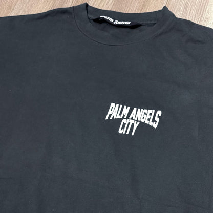 Palm Angels City Washed Effect Tee - Dark Grey