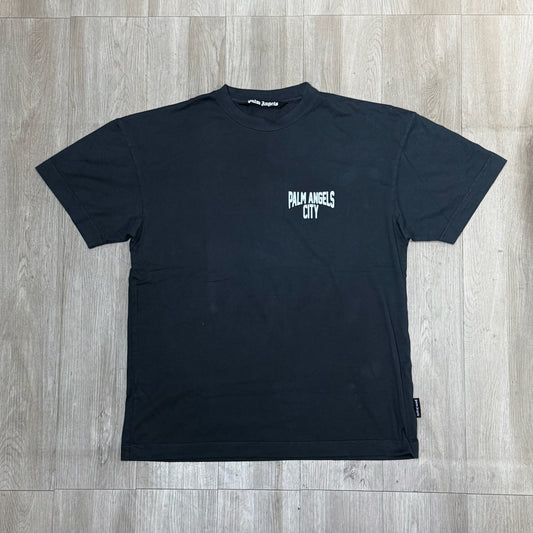 Palm Angels City Washed Effect Tee - Dark Grey