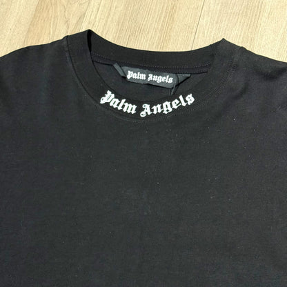 Palm Angels Logo Print Cotton Tee - Black