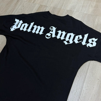 Palm Angels Logo Print Cotton Tee - Black