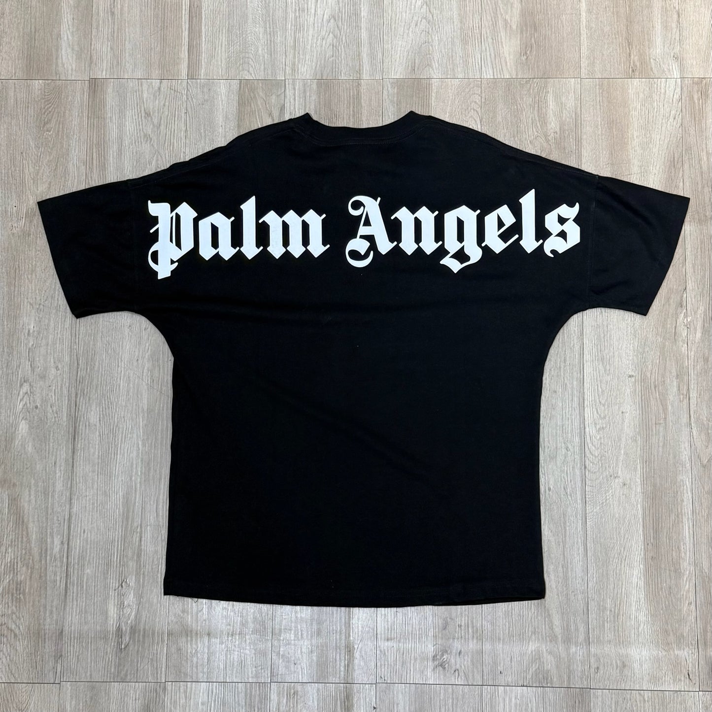 Palm Angels Logo Print Cotton Tee - Black